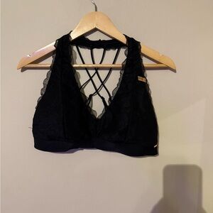 Victoria Secret Black Lace Bralette with Strappy Back